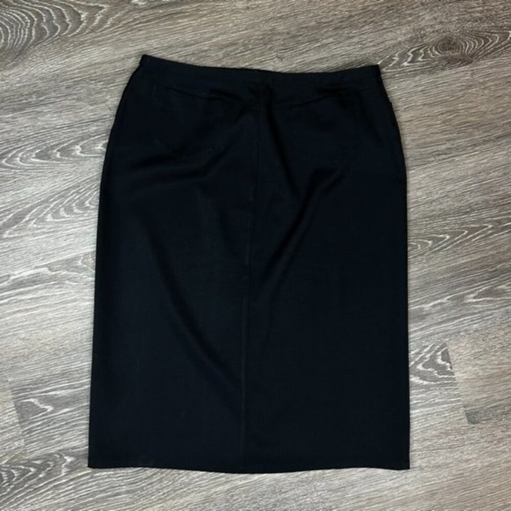Casual Corner Classic Black Pencil Skirt Women Size 12 EUC Long Modest